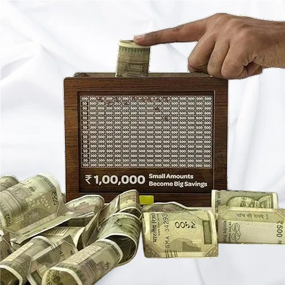 Lockerio™ Premium Wooden Money Bank