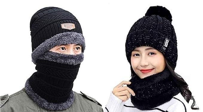 Unisex Woolen Cap Set