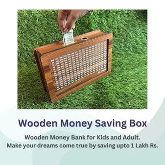 Lockerio™ Premium Wooden Money Bank